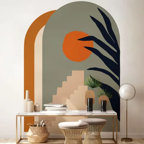 Vista 13 de Ambiance Sticker Papel pintado no tejido con frescos gigantes pre-pegados de montaña escandinava Ziska etiqueta decorativa H 60 x L 35.4 in