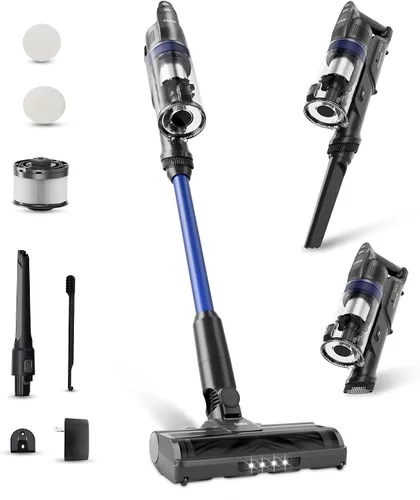 Vista 9 de Aspiradora Inalámbrica Candy, Aspiradoras de Palo de 65 Minutos para el Hogar, 400W/190AW Succión Potente, Anti-Enredos, Pantalla LED, Autoportante