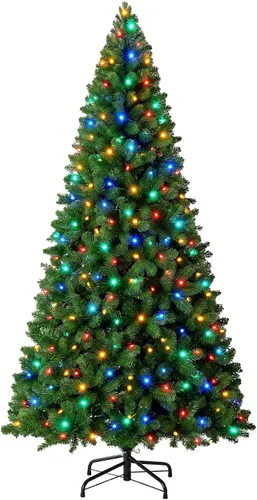 Vista 19 de NEWBULIG Árbol de Navidad preiluminado de 4.5 pies con bayas rojas Verde