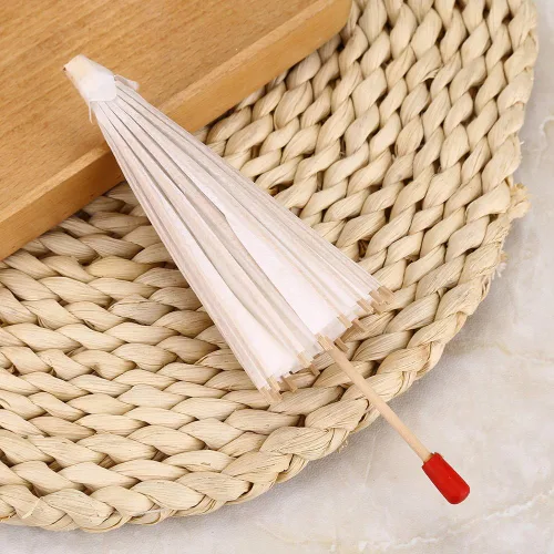 Vista 5 de Paraguas de bambú hecho a mano de 23 pulgadas de papel aceitado, paraguas de baile clásico chino japonés para bodas, fiestas, fotografía, disfraces
