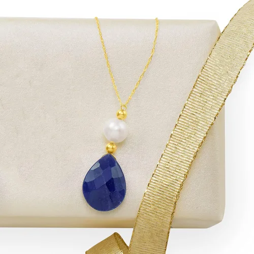 Vista 3 de Ross-Simons Cultured Pearl and Gemstone Necklace in 14kt Yellow Gold