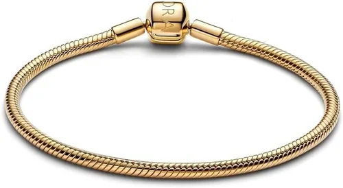 Vista 2 de Pulsera de serpiente con cierre de barril PANDORA Moments - Pulsera de plata para mujer - Plata fina - Con caja de regalo Dorado
