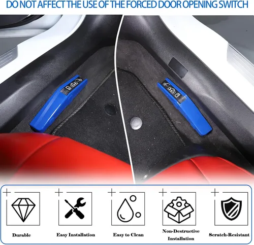 Vista 4 de Cubierta de interruptor de apertura forzada para puerta, compatible con Chevrolet Corvette C8 Stingray 2020-2026, accesorios adhesivos