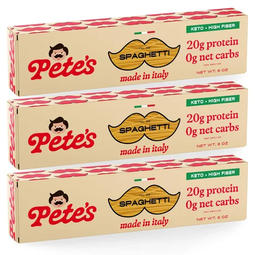 Vista 10 de Pete's Pasta - Fideos de espagueti 20g de alta proteína, sin carbohidratos + pasta baja en carbohidratos Pasta keto, sin carbohidratos Pasta