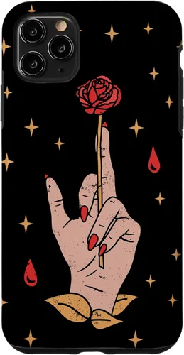 Vista 11 de Funda estética de Tarot con diseño de rosa mágica y estrellas para iPhone 15