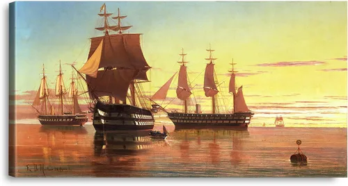 Vista 65 de A&T ARTWORK A Brisk Breeze por Willem van de velde Reproducciones de pintura de velero, impresiones en lienzo giclée para decoración del hogar, 20 x