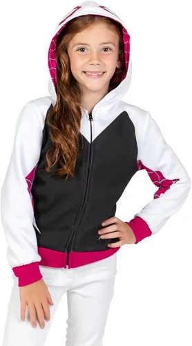 Vista 3 de Marvel Spider-Man Spider-Gwen Ghost Spider - Sudadera con capucha y cremallera para niñas pequeñas y grandes