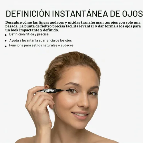 Vista 7 de Palladio Rotulador delineador de ojos Ultra Bold negro carbón