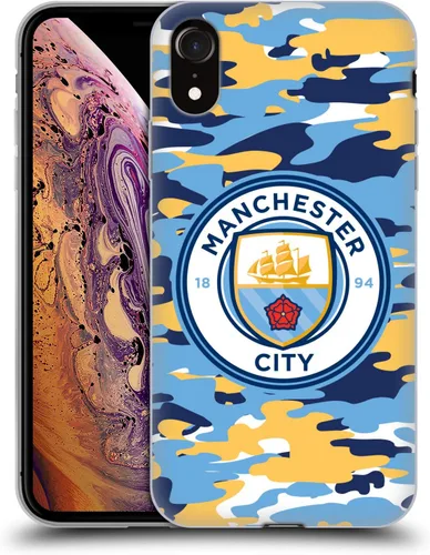 Vista 281 de Head Case Designs Funda de gel con licencia oficial del Manchester City Man City FC Blue Moon Badge Camou [protección de grado militar] compatible