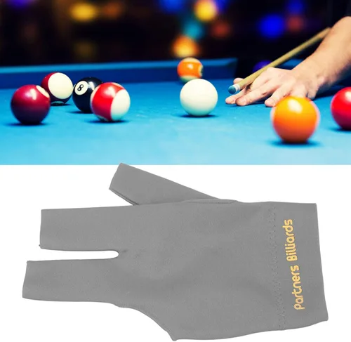 Vista 5 de Guantes de billar para billar, 3 dedos para taco de billar, guantes deportivos para mano izquierda y derecha Negro