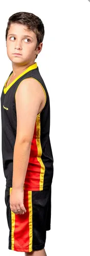 Vista 3 de Conjunto de camisetas de baloncesto prémium para niños, camisetas deportivas y pantalones cortos deportivos para jóvenes y niños de 6 a 12 años