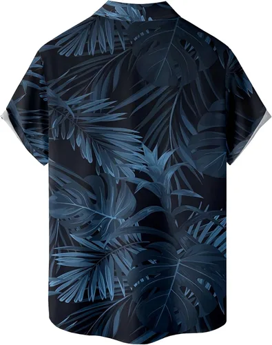 Vista 2 de Camisas hawaianas para hombre, holgadas, de manga corta, camisas de playa para hombre, camisas casuales de resort