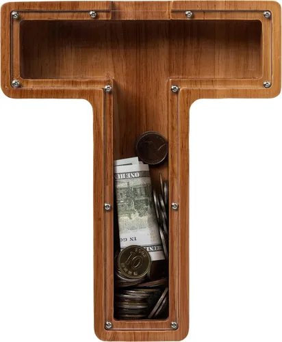 Vista 97 de Alcancía para niños y niñas, alcancía de madera con letra grande del alfabeto con inicial A, banco de monedas, regalos divertidos para cumpleaños