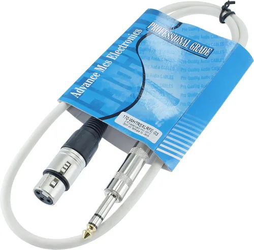 Vista 6 de Cable de conexión de audio profesional XLR hembra TRS de 1/4 pulgadas a 3 pines equilibrado y blindado (3 pies de largo, verde)