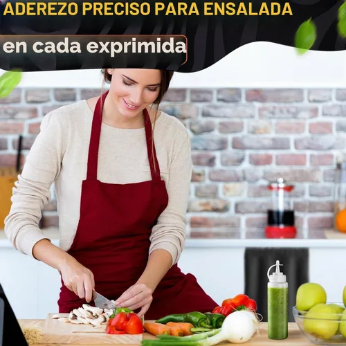 Vista 8 de Paquete de 3 botellas de plástico para condimentos de 8 onzas, botellas recargables para chorros con punta estrecha, resistentes a fugas, ideales