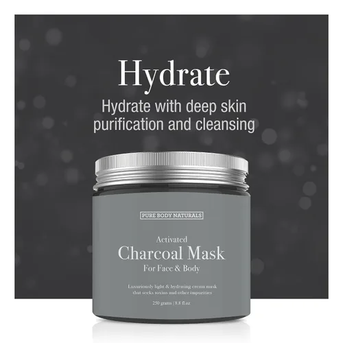 Vista 4 de Pure Body Naturals Juego de regalo de máscara facial, incluye máscara de barro natural, máscara de arcilla y máscara facial de carbón, regalo