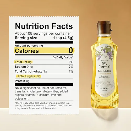 Vista 2 de My Normal Keto Allulose 17.10 onzas – Alulosa 99.52%, fruta del monje, jarabe fino de mezcla de stevia, edulcorante cero calorías, sustituto