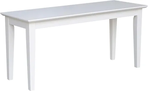 Vista 13 de International Concepts - Banco estilo coctelera, 39 pulgadas de ancho, madera de parawood maciza, sin terminar
