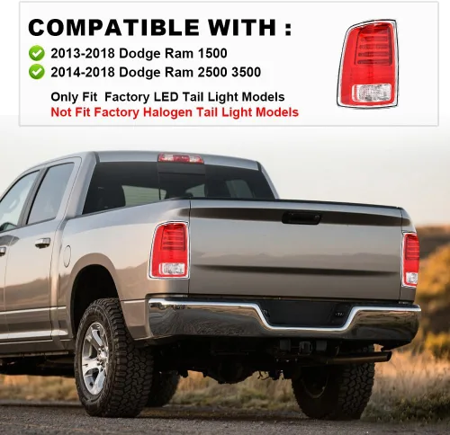 Vista 2 de G-PLUS Luces traseras izquierdas sin bombillas compatibles con Dodge Ram 1500 2009-2018/Fit Dodge Ram 1500 Classic 2019-2020