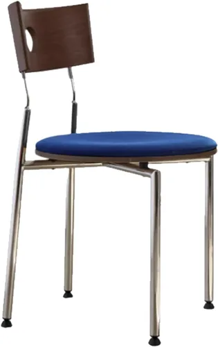 Vista 28 de Stackable Dining Chairs Set, Kitchen Chair with Curved Backrest, Upholstered Living Room Chair, Occasional Seat Dining Room Chairs with Metal