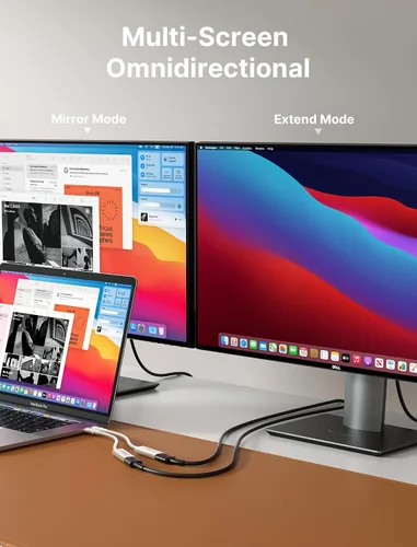 Vista 5 de JSAUX Adaptador USB C a HDMI, adaptador USB tipo C a HDMI hembra de 4K a 60 Hz [para Thunderbolt 3] para iPhone 15 Pro, MacBook Pro/Air, Surface