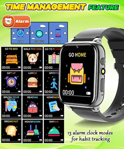 Vista 6 de Reloj inteligente para niños y niñas de 4 a 12 años, 26 juegos, pantalla táctil HD de 1.69 pulgadas, relojes para niños con cámara de video