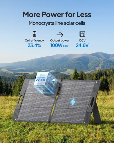 Vista 2 de Impermeable portátil de la eficacia alta IP67 del panel solar 23,4% de BLUETTI 100W