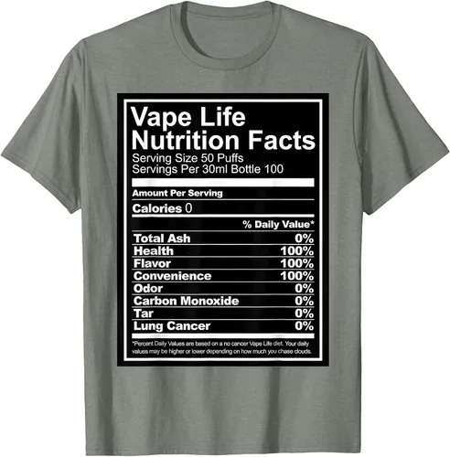 Vista 24 de Información nutricional de Vape Life - Camiseta Vaping - Camiseta Vaper Tee