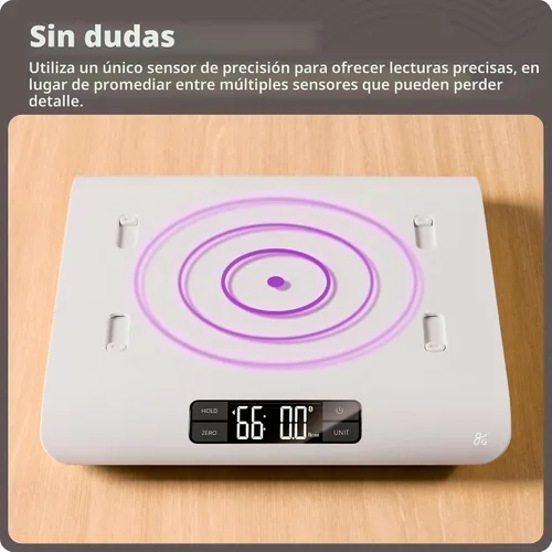 Vista 5 de Greater Goods Báscula digital para bebés y niños pequeños, no conectada Digital Newborn Scale with Removable Tray, 2-in-1 Design, Hold for Wiggly