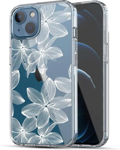 Vista 17 de RANZ Compatible con Funda para iPhone 13, Serie Anti-Arañazos y a los Golpes, Carcasa Protectora de TPU y PC Transparente para iPhone 13 (6.1")