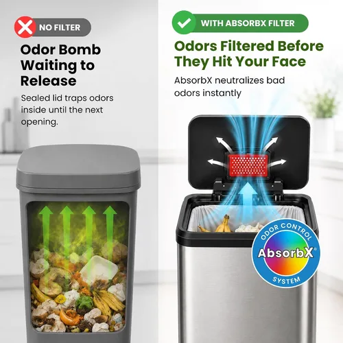 Vista 3 de iTouchless - Bote de basura con sensor y sistema de control de olores para la cocina