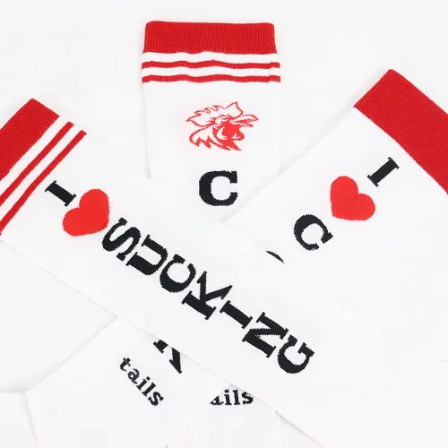 Vista 4 de Bibalabili Calcetines divertidos "I Love Cocktails" para rodillas, calcetines de tubo para fiesta, regalos de broma para Navidad, regalos