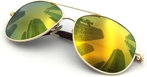 Vista 15 de J+S Military Style Polarized Aviator Sunglasses, for Men/Women Marco negro/ lente negro