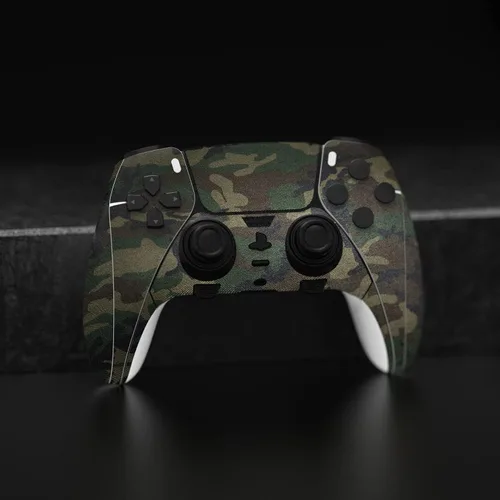 Vista 2 de PlayVital 2 Set Skin Decals Sticker for ps5 Edge Wireless Controller, Custom Vinyl Decal Skins Wrap Cover for ps5 Edge Controller - Army Green