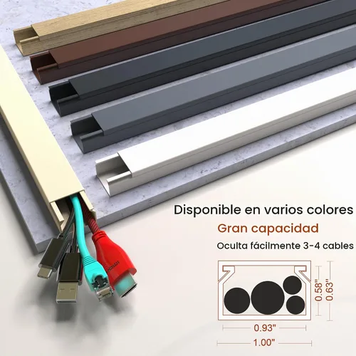 Vista 3 de Cubiertas de Cable Beige Ocultadores de Cables - Ocultador de Cables de 157 pulgadas para TV Montada en Pared, Cubierta de Cable de Pared Ocultador