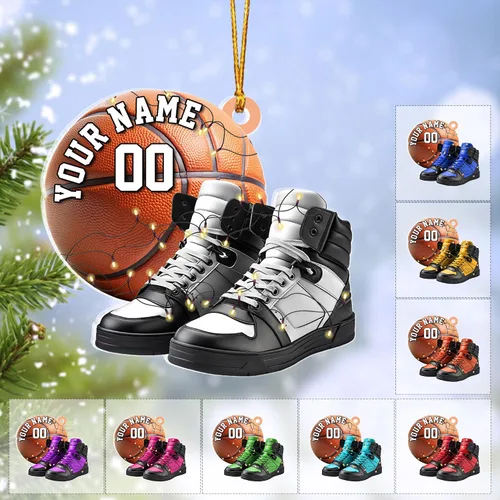 Vista 37 de Adorno Personalizado de Baloncesto 2025 - Adorno de Jugador de Baloncesto - Adornos de Árbol de Navidad de Baloncesto - Regalos de Jugador de Bkb 5