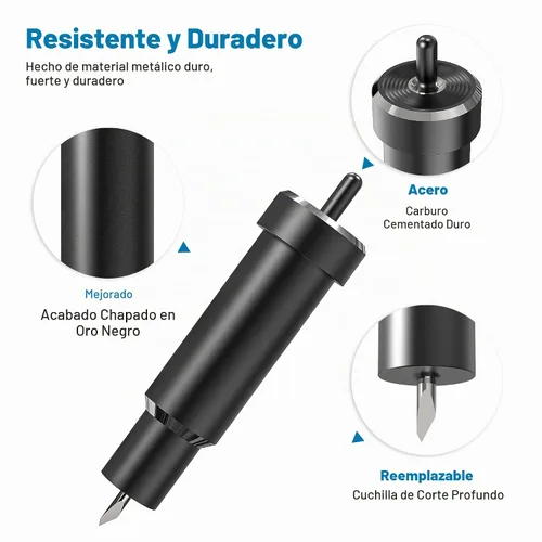Vista 4 de Carcasa negra de corte profundo + hoja de punta profunda de repuesto compatible con máquinas de corte Air2/Air3/Maker/Maker, 3, materiales más