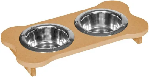Vista 111 de Poly Lumber - Comedero doble de hueso mediano de 2 cuartos de galón, color negro