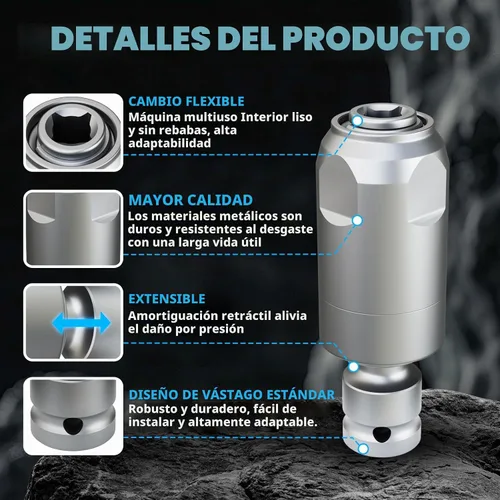 Vista 3 de GSTK Adaptador para convertir llaves de impacto en martillos eléctricos, llave eléctrica de mango cuadrado a mango cuadrado de 4 hoyos