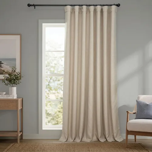 Vista 56 de HPD Half Price Drapes - Cortinas de lino sintético para sala de estar (2 paneles) - 100 pulgadas de ancho x 84 pulgadas de largo - Cortinas