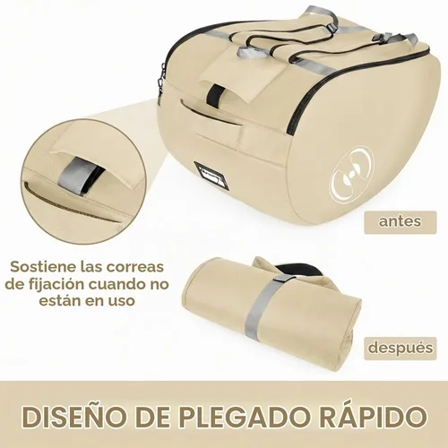 Vista 6 de YOREPEK Bolsas acolchadas para asiento de automóvil para viajes aéreos, se adapta al asiento de automóvil Doona con base isofix, mochila resistente