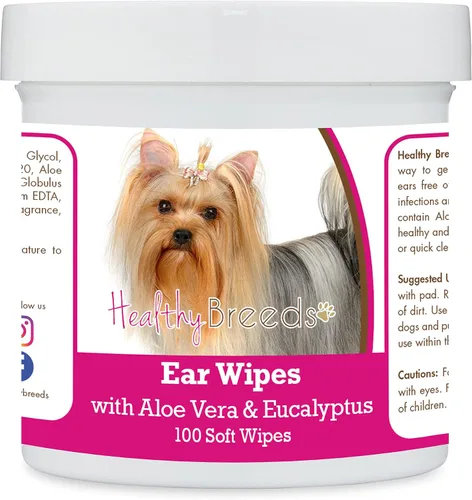 Vista 11 de Healthy Breeds Affenpinscher Toallitas de limpieza de oídos con aloe y eucalipto para perros, 100