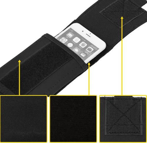 Vista 5 de Funda Táctica Molle para Teléfono, Funda de Cinturón con Asa de Bucle Resistente con Parche de Bandera para iPhone 17 Pro Max/Air/17 Pro/17/16 Pro