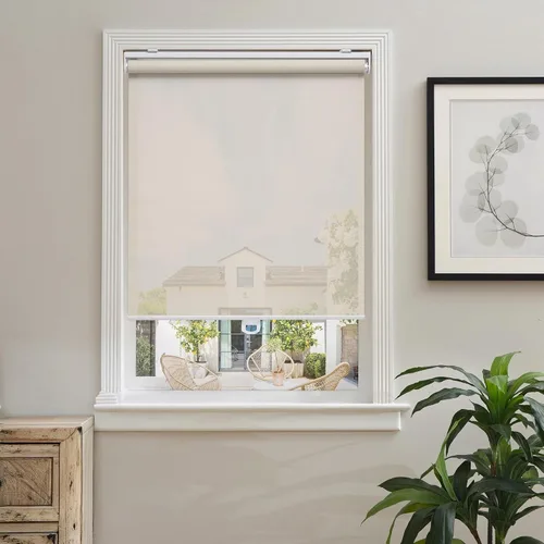 Vista 16 de AOSKY Persianas enrollables sin cordones para ventanas que filtran la luz, pantalla solar semitransparente, con 5% de apertura, protección UV