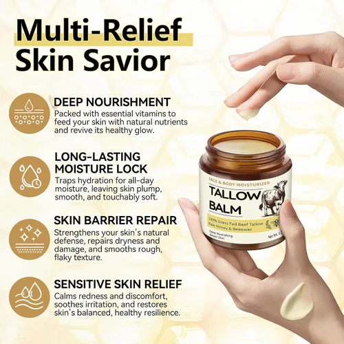 Vista 3 de Sarga de ternera para la piel, sargo orgánico y bálsamo de miel para la cara, hidratante facial natural, crema para el cuidado de la piel de ternera