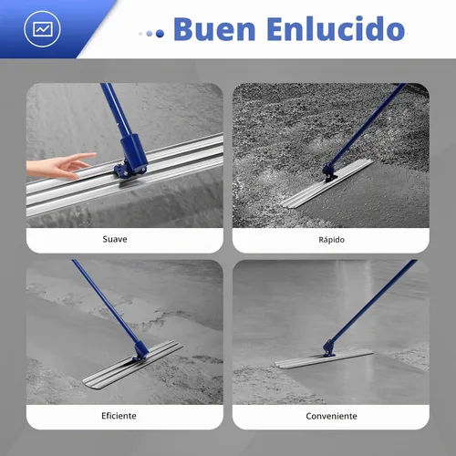Vista 7 de Bull Float - Flotador de hormigón de 48 x 8 pulgadas, herramienta de flotador de hormigón de resorte de extremo redondo, herramienta de flotación