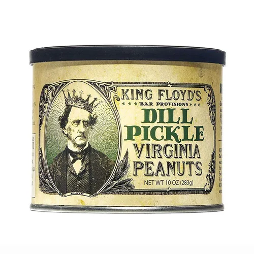 Vista 3 de King Floyd's Classic Margarita Virginia Peanuts: 10 oz, Maní salado con sabor a limón y lima, Tapa resellable, Coma bajo su propio riesgo, Una vez