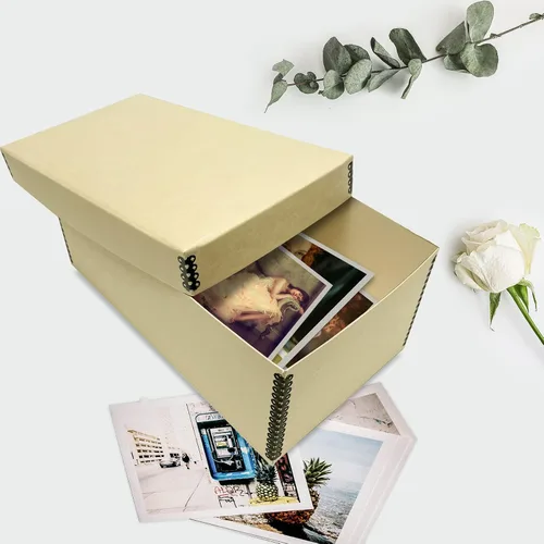 Vista 7 de Lineco Caja de tarjetas fotográficas, almacenamiento de archivo de calidad de museo, sin ácidos con tapa extraíble, almacenamiento a granel
