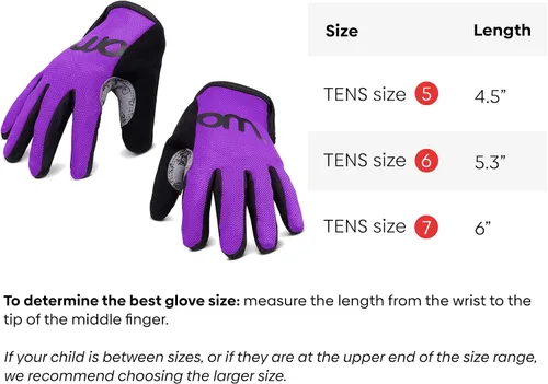 Vista 2 de woom TENS - Guantes de bicicleta para niños y jóvenes, protección completa con agarre para ciclismo de carretera y ciclismo de montaña