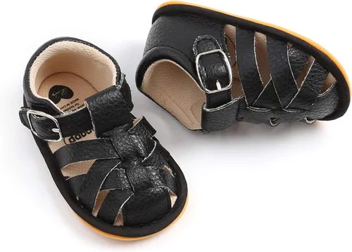 Vista 5 de RVROVIC Sandalias para bebés niños y niñas, zapatos de verano de primera calidad para exteriores, ligeras, suaves, antideslizantes, suela para niños